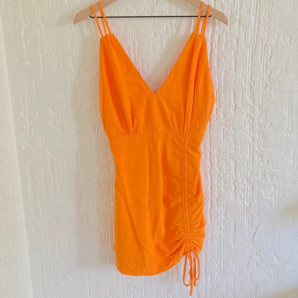 Vici Bright Orange Mini Dress Size Small - Picture 2 of 10